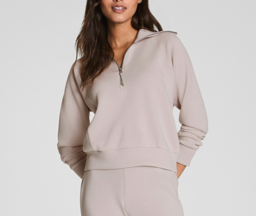 Spanx® Airessentials Half Zip French Grey